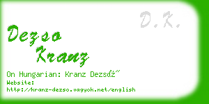 dezso kranz business card